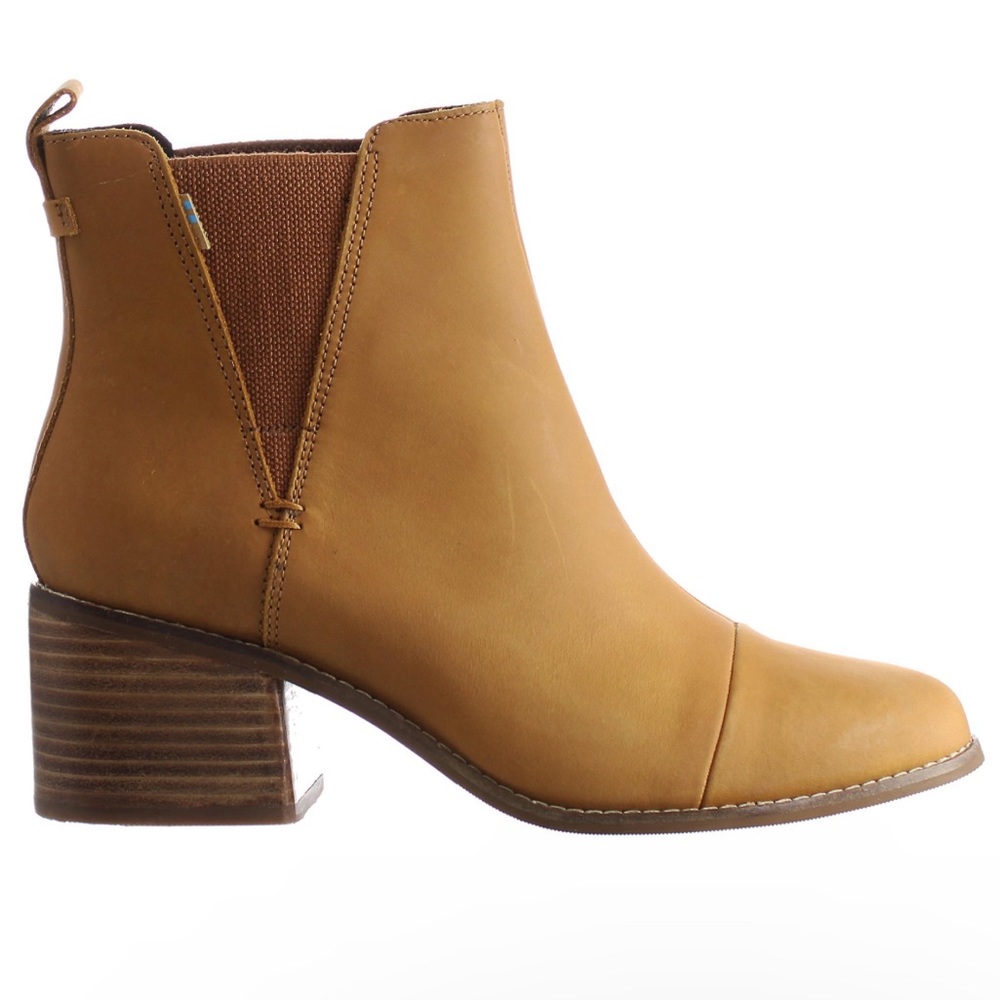 Toms Esme Slip-On Brown Smooth Leather Womens Boots